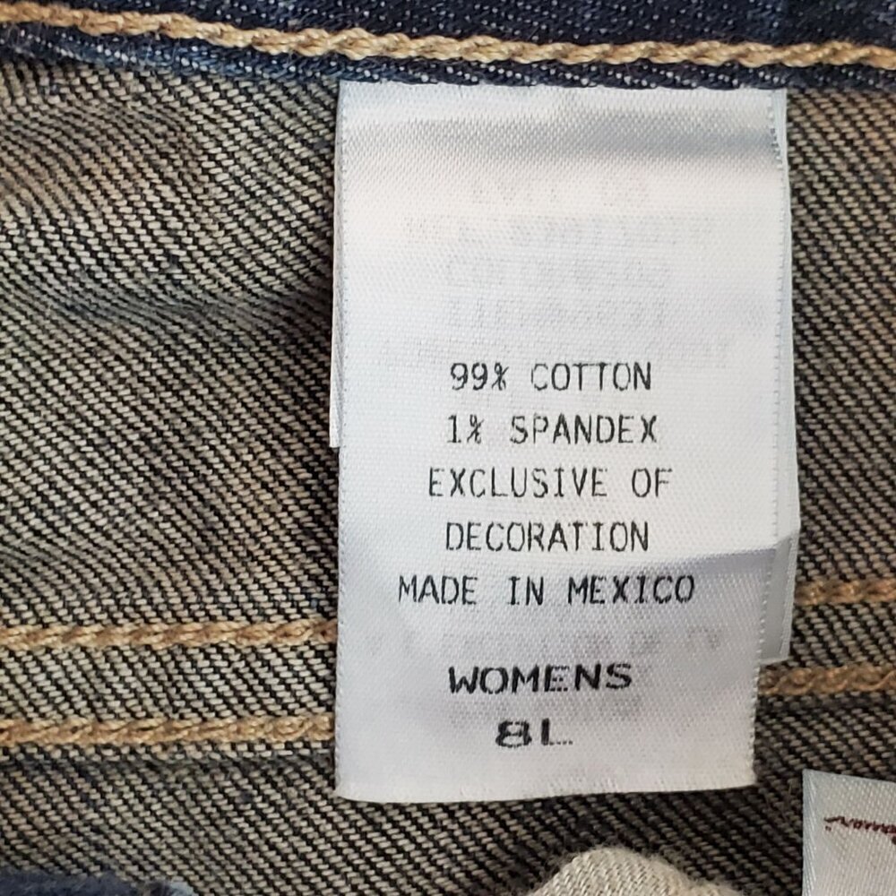 Eddie Bauer Womens 8L Flare Jeans 32x32 Repurposed Custom Patchwork Y2K 2009 - Picture 10 of 11